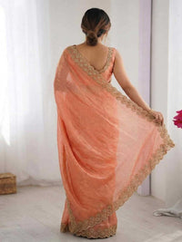 Elegant Maroon Georgette Saree with Golden Embroidered Border – Party & Festive Wear