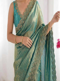 Elegant Maroon Georgette Saree with Golden Embroidered Border – Party & Festive Wear