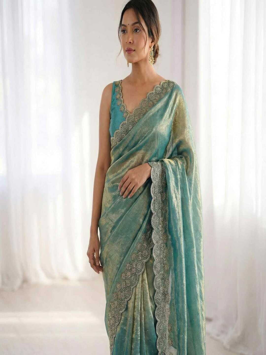 Elegant Maroon Georgette Saree with Golden Embroidered Border – Party & Festive Wear