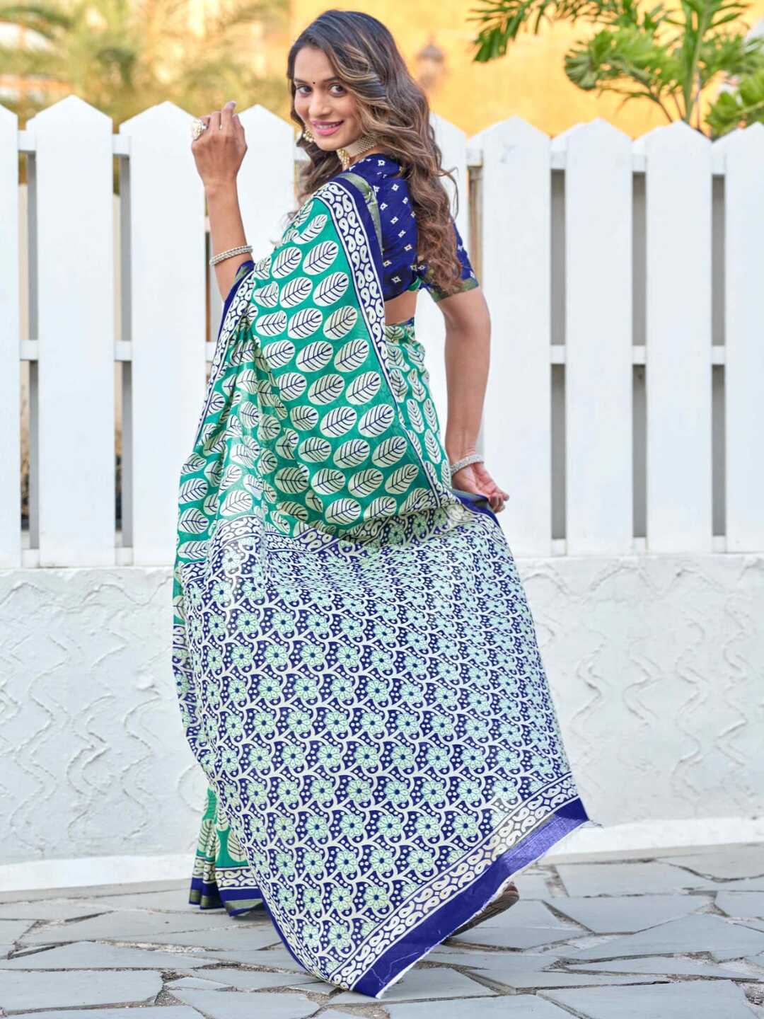 Stylish Orange & Maroon Printed Saree with Contrast Border