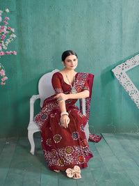 Pure Cotton Black Multicolor Floral Printed Saree