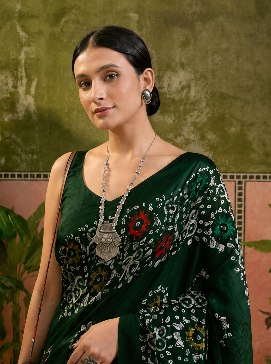 Pure Cotton Black Multicolor Floral Printed Saree - c7662727 e5b0 4dc1 856a 96426a83b590