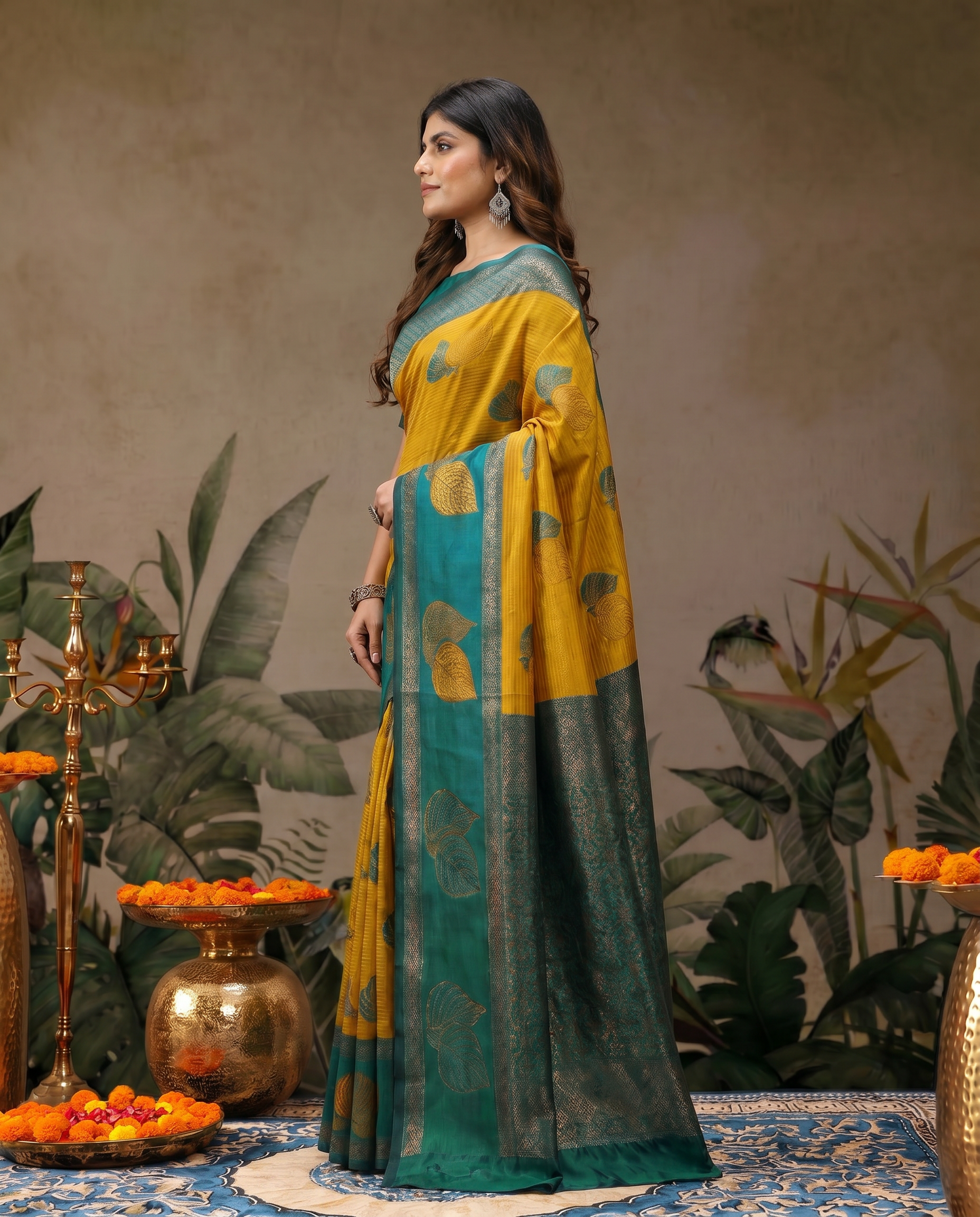 Elegant Beige & Red Zari Woven Saree with Rich Designer Pallu – Festive & Wedding Wear - output 0 - 03 side