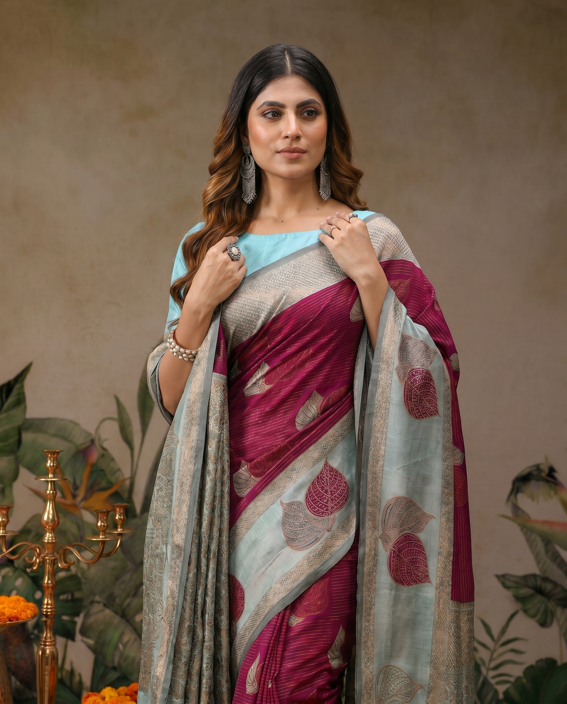 Elegant Beige & Red Zari Woven Saree with Rich Designer Pallu – Festive & Wedding Wear - output 1 - 04 upper closeup