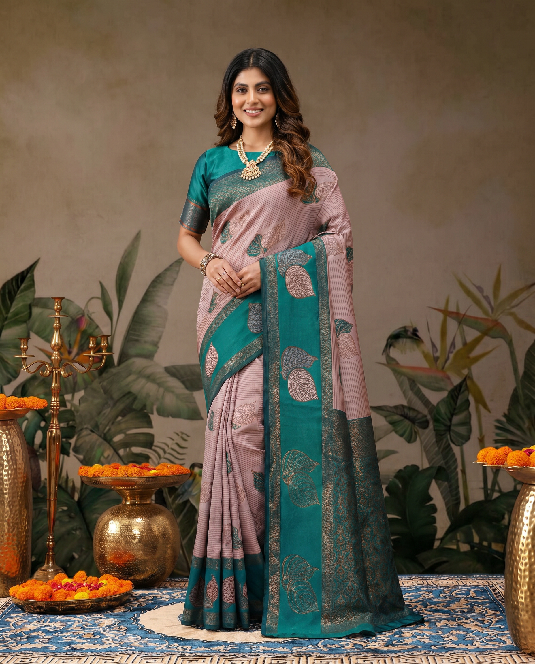 Elegant Beige & Red Zari Woven Saree with Rich Designer Pallu – Festive & Wedding Wear - output 2 - 02 hero