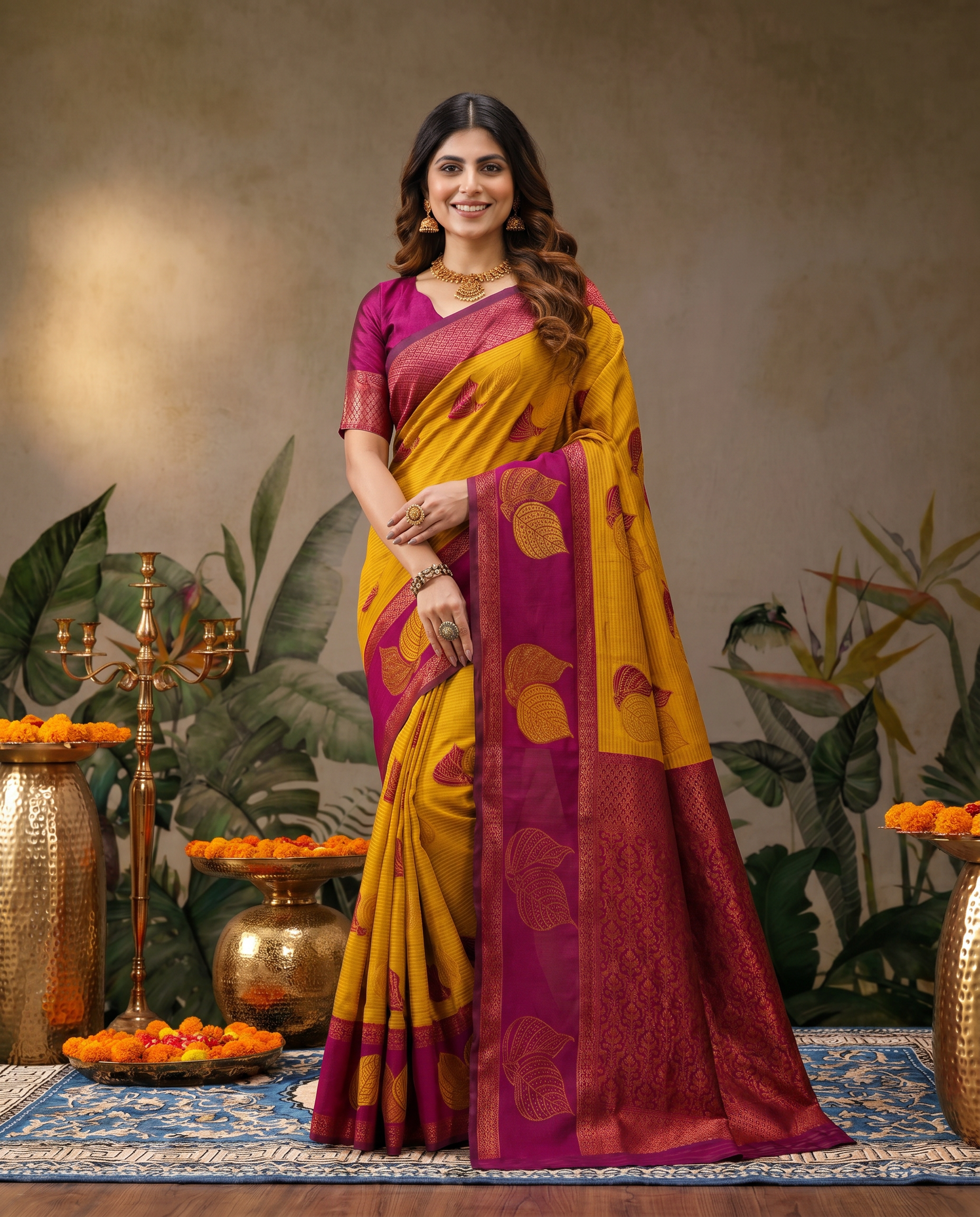 Elegant Beige & Red Zari Woven Saree with Rich Designer Pallu – Festive & Wedding Wear - output 4 - 02 hero