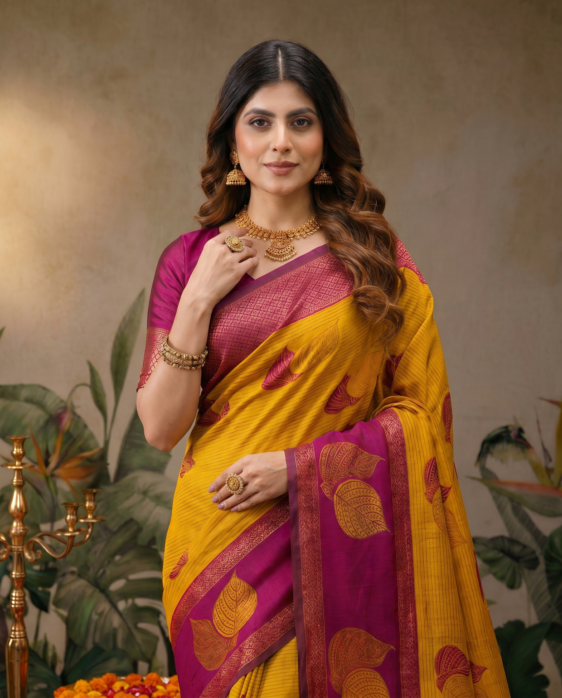 Elegant Beige & Red Zari Woven Saree with Rich Designer Pallu – Festive & Wedding Wear - output 4 - 04 upper closeup