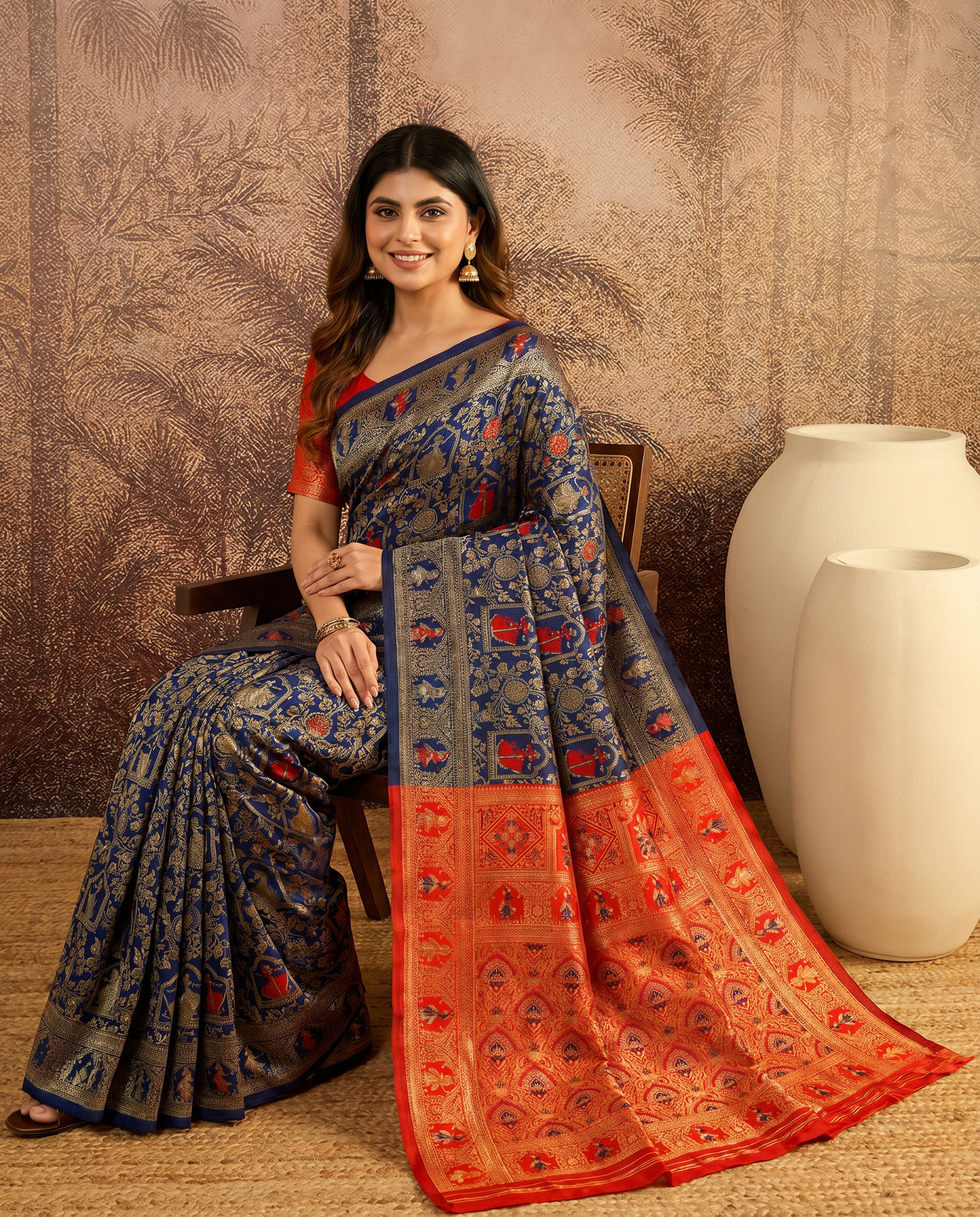 Graceful Pastel Green Banarasi Silk Saree with Rich Zari Border - output 0 - 02 hero