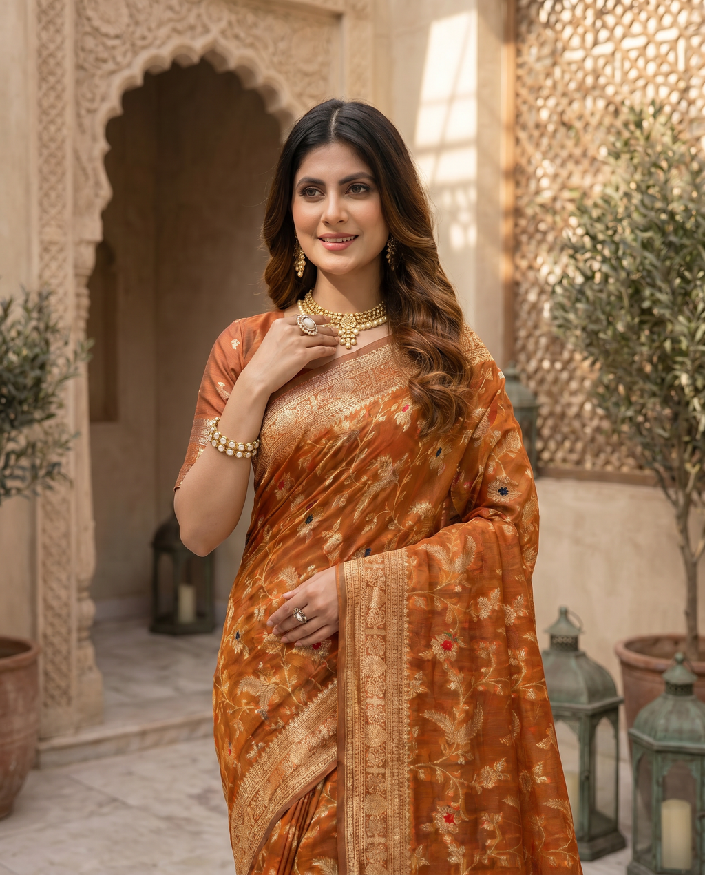 Elegant Green Designer Saree with Floral Printed Pallu – Festive & Traditional Wear - output 2 - 04 upper closeup