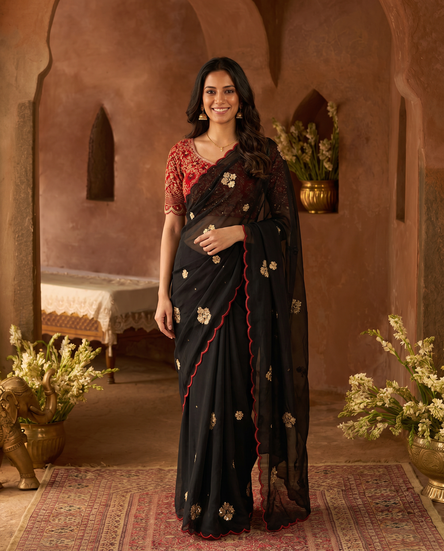 Elegant Mustard Rangoli Tissue Saree with Multi Embroidery Work - output 3 - 02 hero
