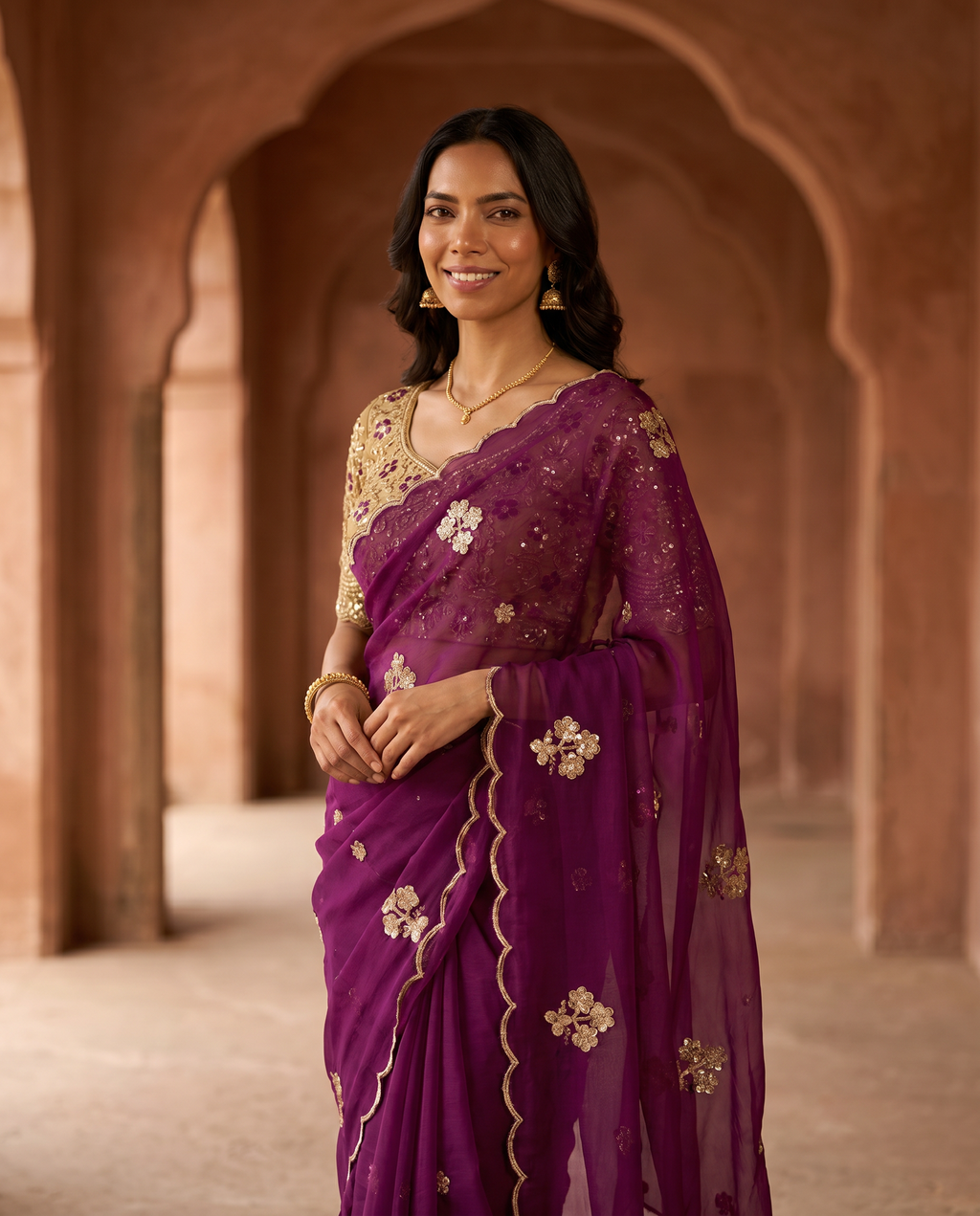 Elegant Mustard Rangoli Tissue Saree with Multi Embroidery Work - output 4 - 02 hero