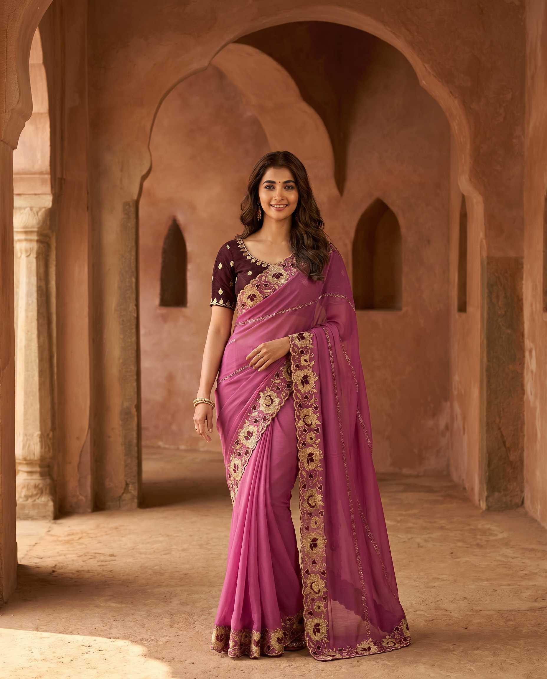 Elegant Mustard Yellow Embroidered Saree with Floral Designer Border – Festive & Party Wear - output 6 - 02 hero