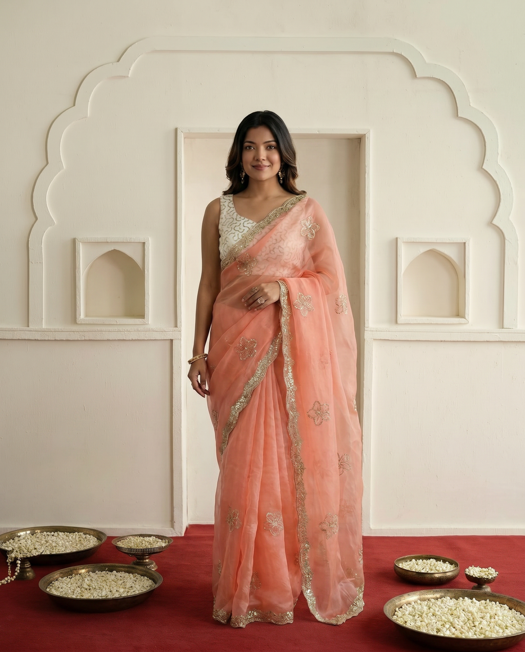 Elegant Mustard Yellow Embroidered Saree with Golden Designer Border – Festive & Party Wear - output 2 - 02 hero