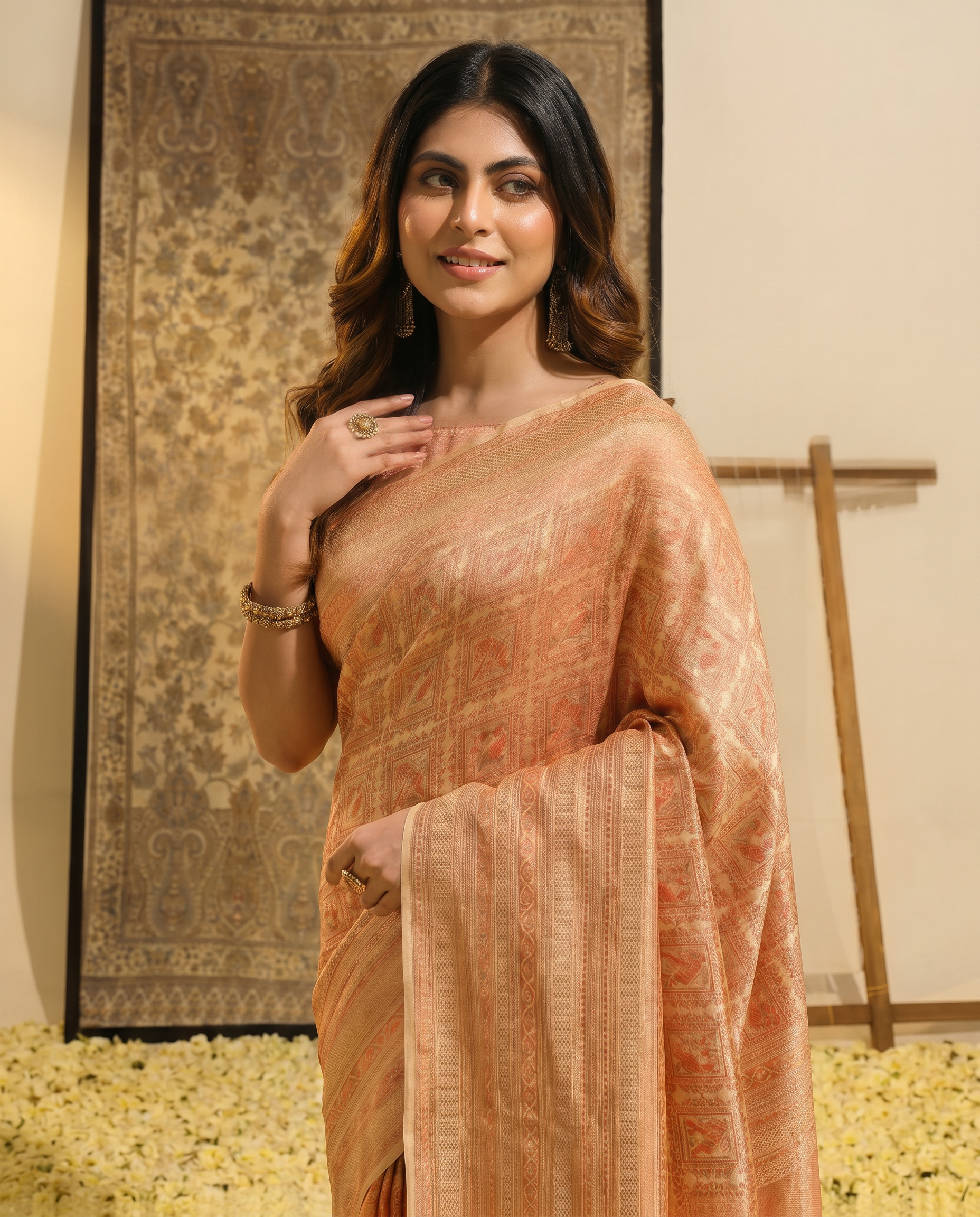 Elegant Rani Pink Banarasi Style Zari Woven Saree with Rich Designer Pallu – Wedding & Festive Wear - output 0 - 04 upper closeup