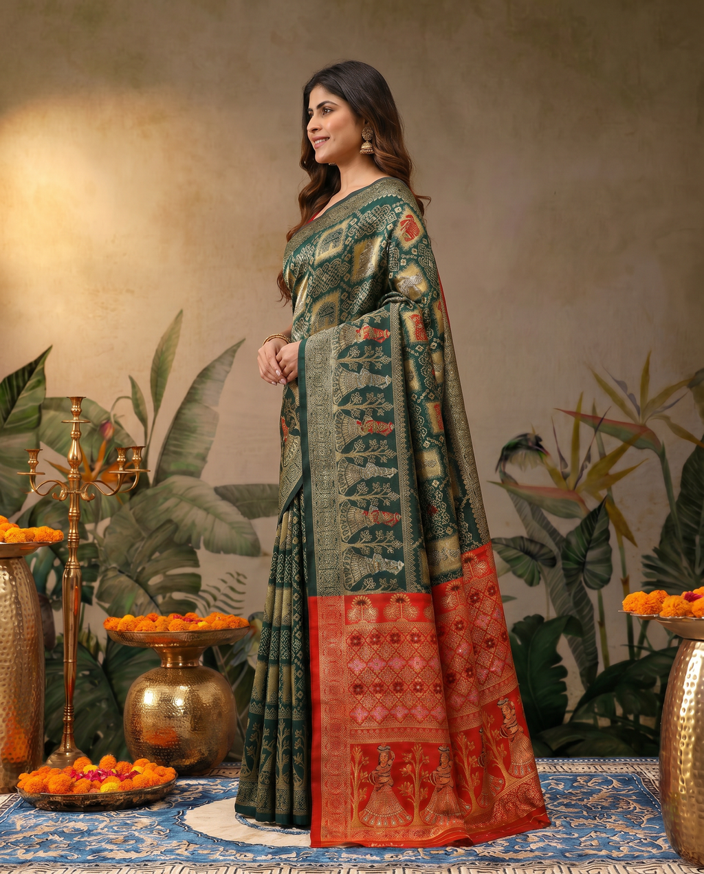 Elegant Royal Blue Banarasi Style Saree with Rich Designer Pallu – Festive & Wedding Wear - output 0 - 03 side