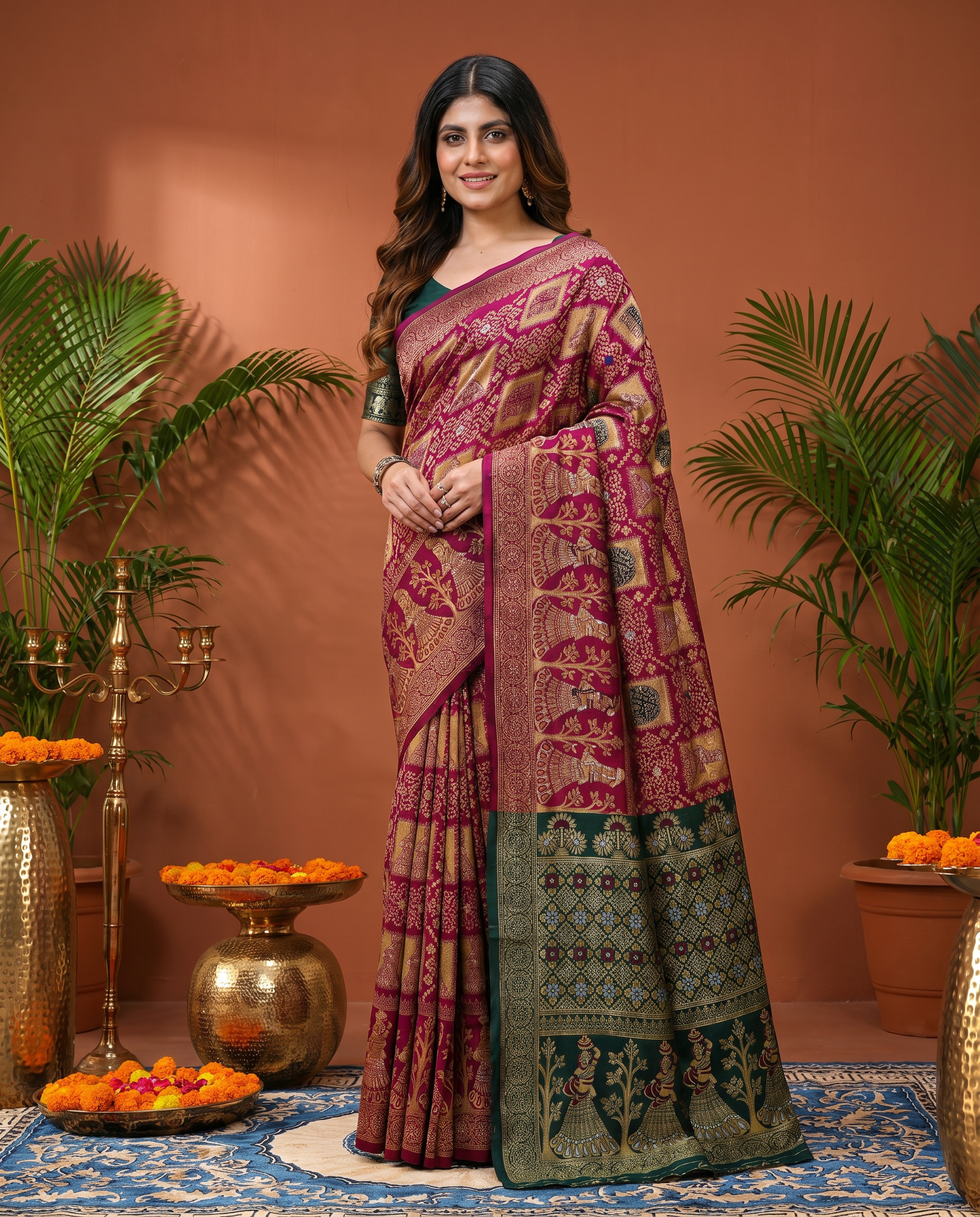 Elegant Royal Blue Banarasi Style Saree with Rich Designer Pallu – Festive & Wedding Wear - output 2 - 02 hero