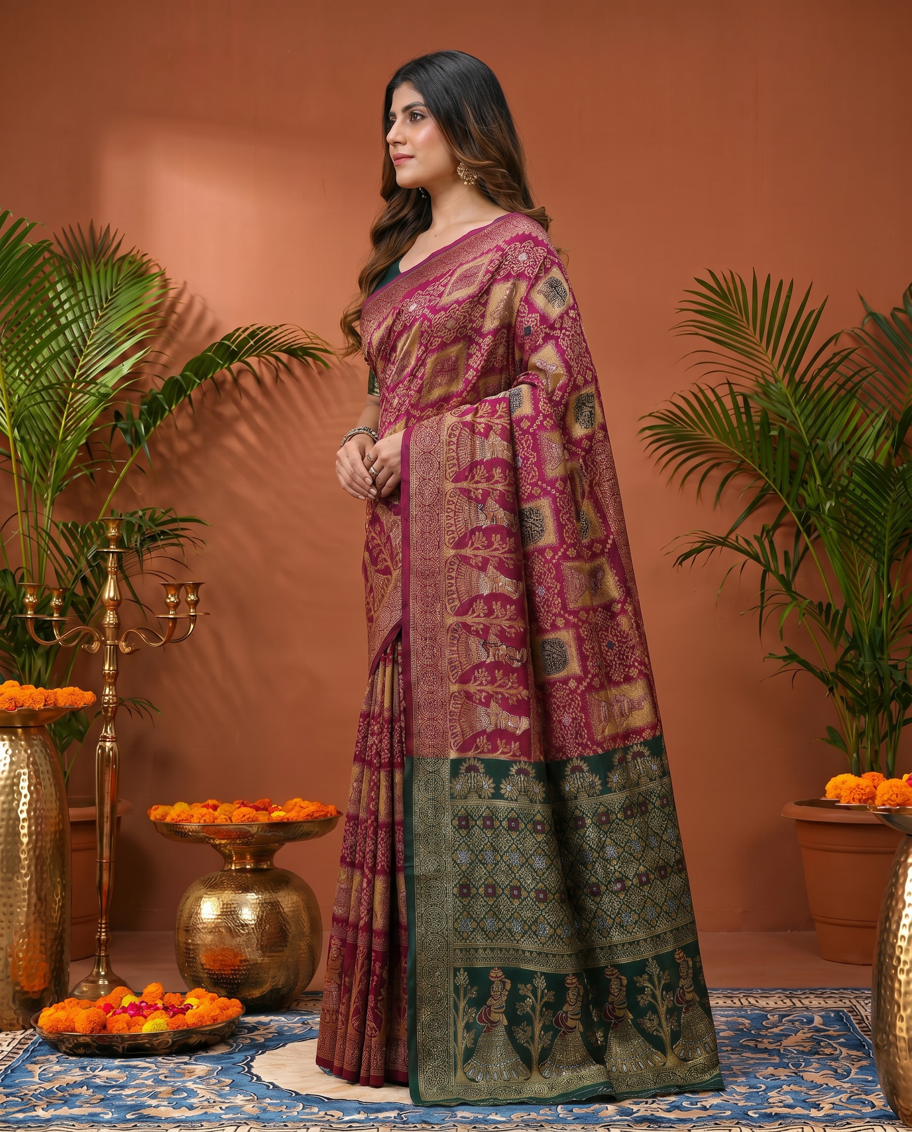Elegant Royal Blue Banarasi Style Saree with Rich Designer Pallu – Festive & Wedding Wear - output 2 - 03 side