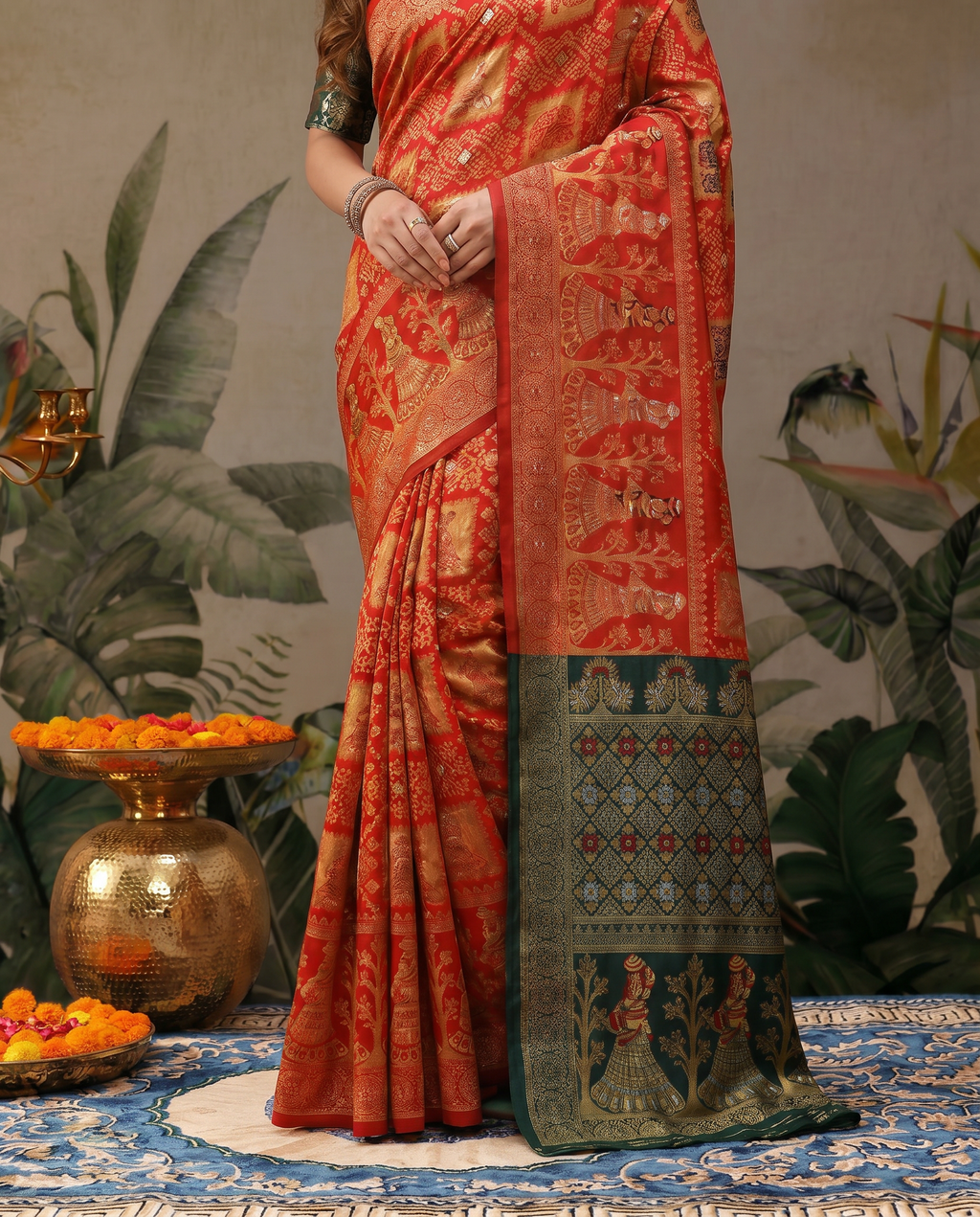 Elegant Royal Blue Banarasi Style Saree with Rich Designer Pallu – Festive & Wedding Wear - output 3 - 05 lower closeup