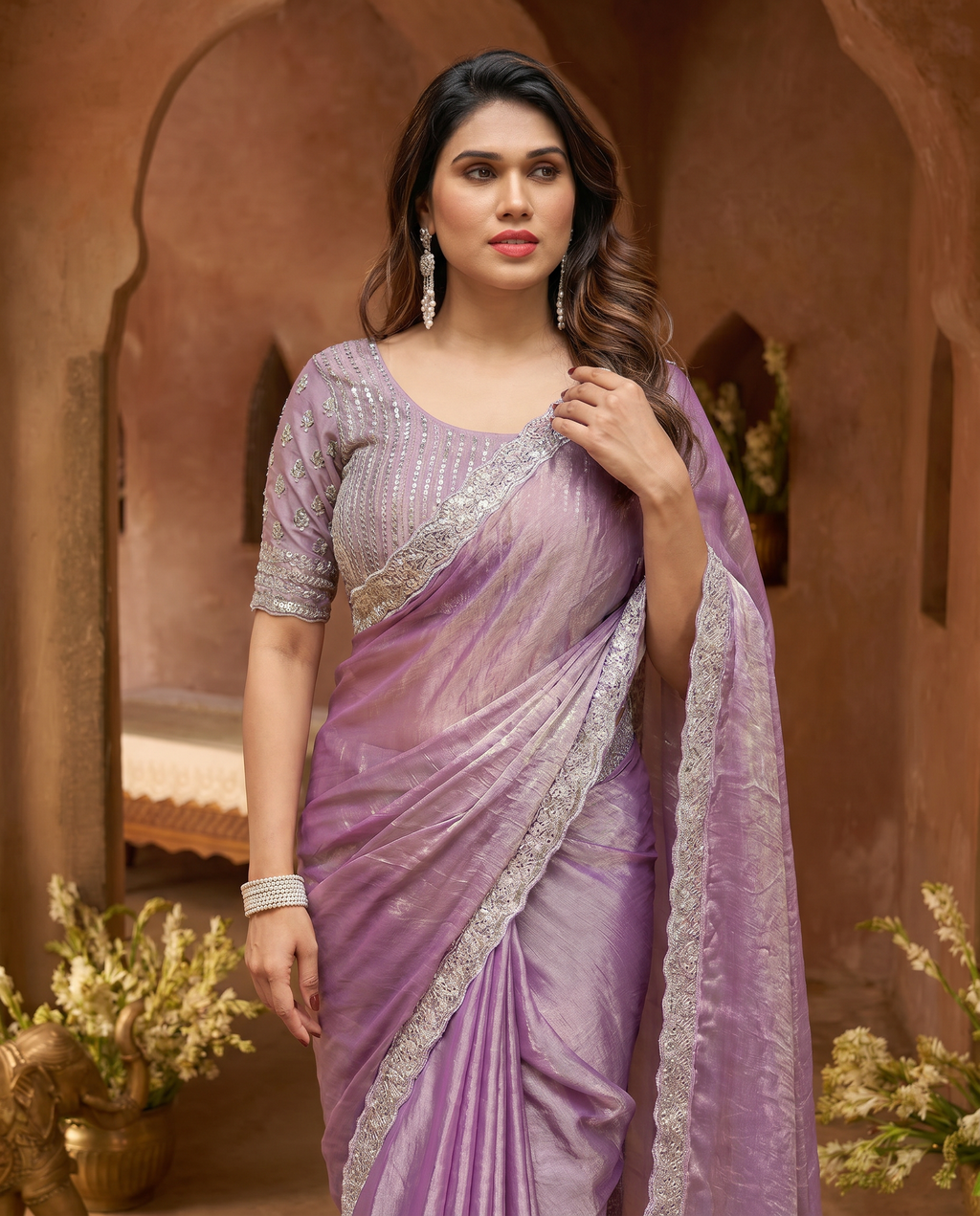 Elegant Steel Grey Saree with Teal Blue Designer Border – Party & Festive Wear - output 1 - 04 upper closeup