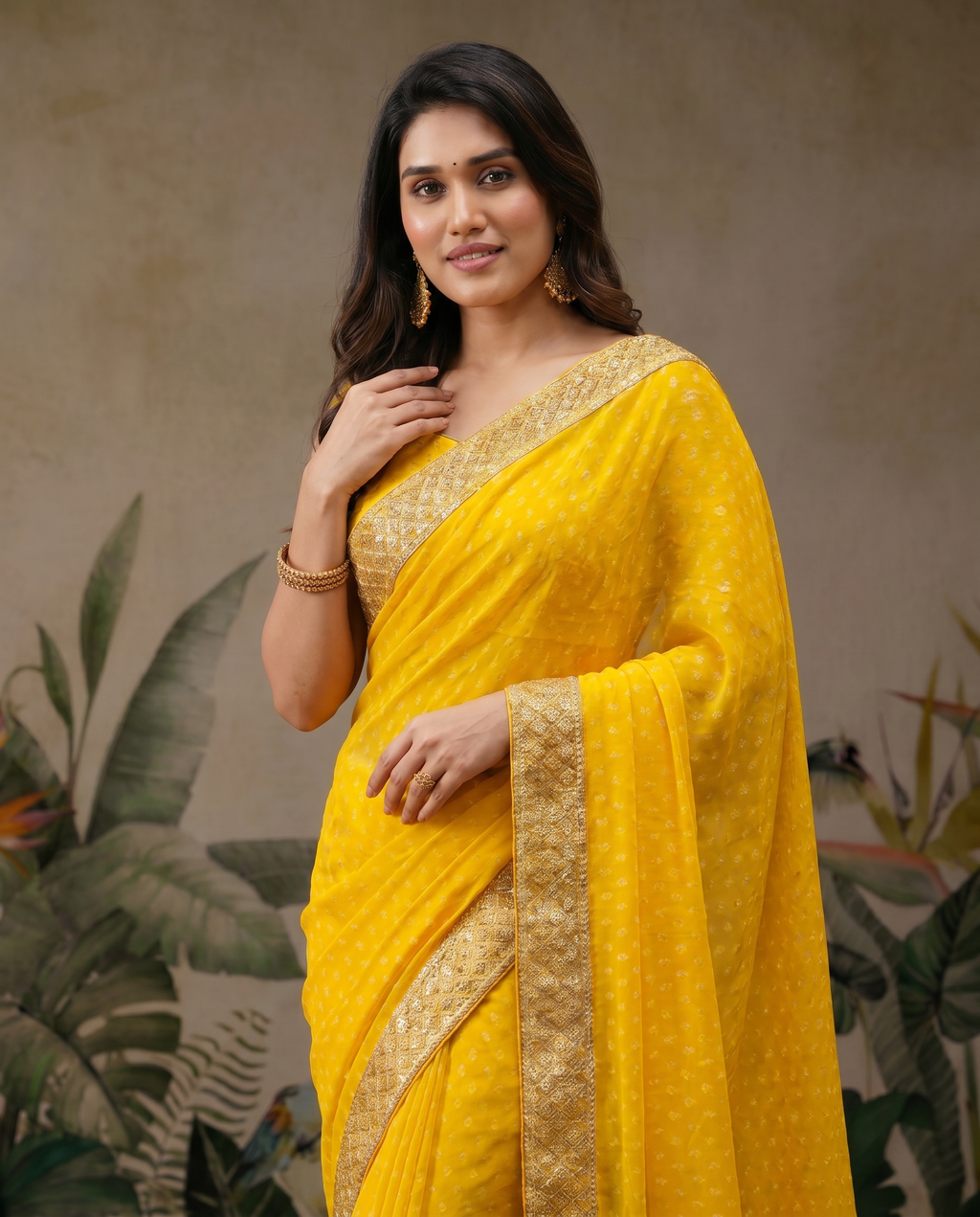 Elegant Teal Green Georgette Saree with Designer Border – Party Wear Traditional Saree for Women - output 4 - 04 upper closeup