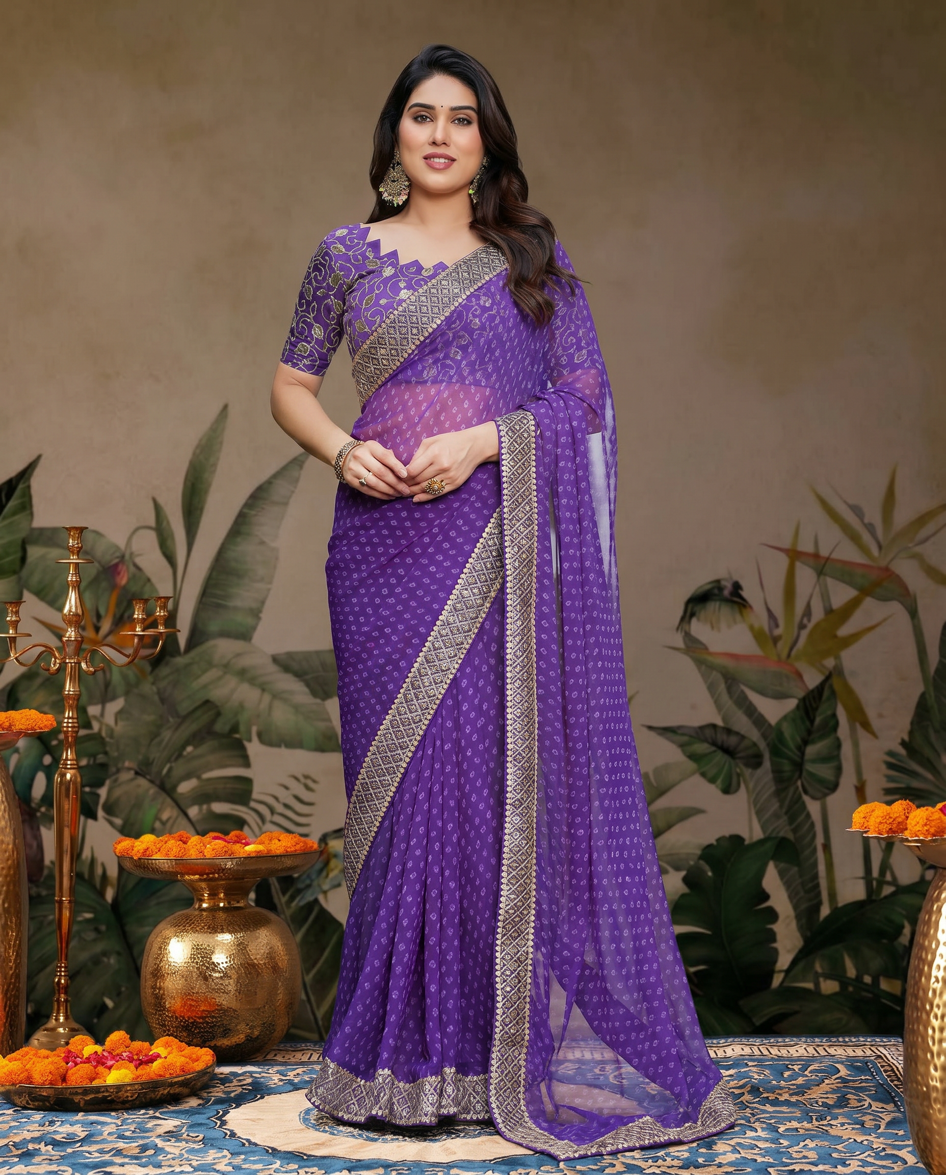 Elegant Teal Green Georgette Saree with Designer Border – Party Wear Traditional Saree for Women - output 5 - 02 hero