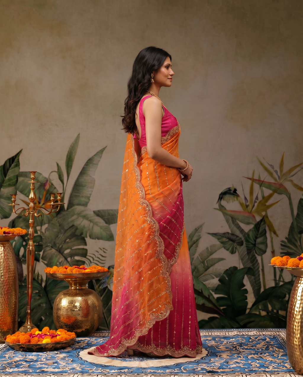 Embellished Embroidered Satin Heavy Work Saree. - output 0 - 03 side