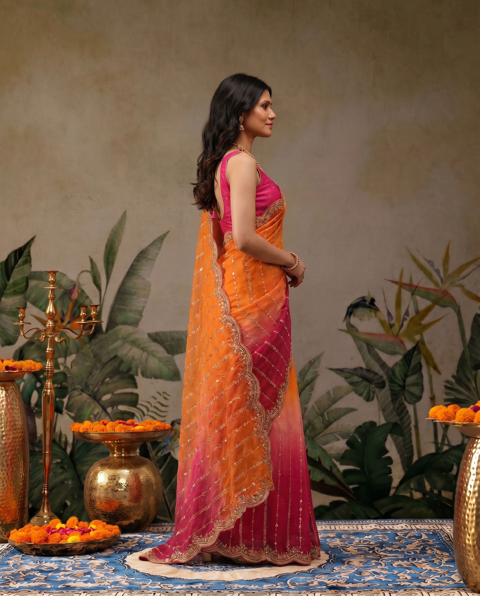 Embellished Embroidered Satin Heavy Work Saree. - output 0 - 03 side