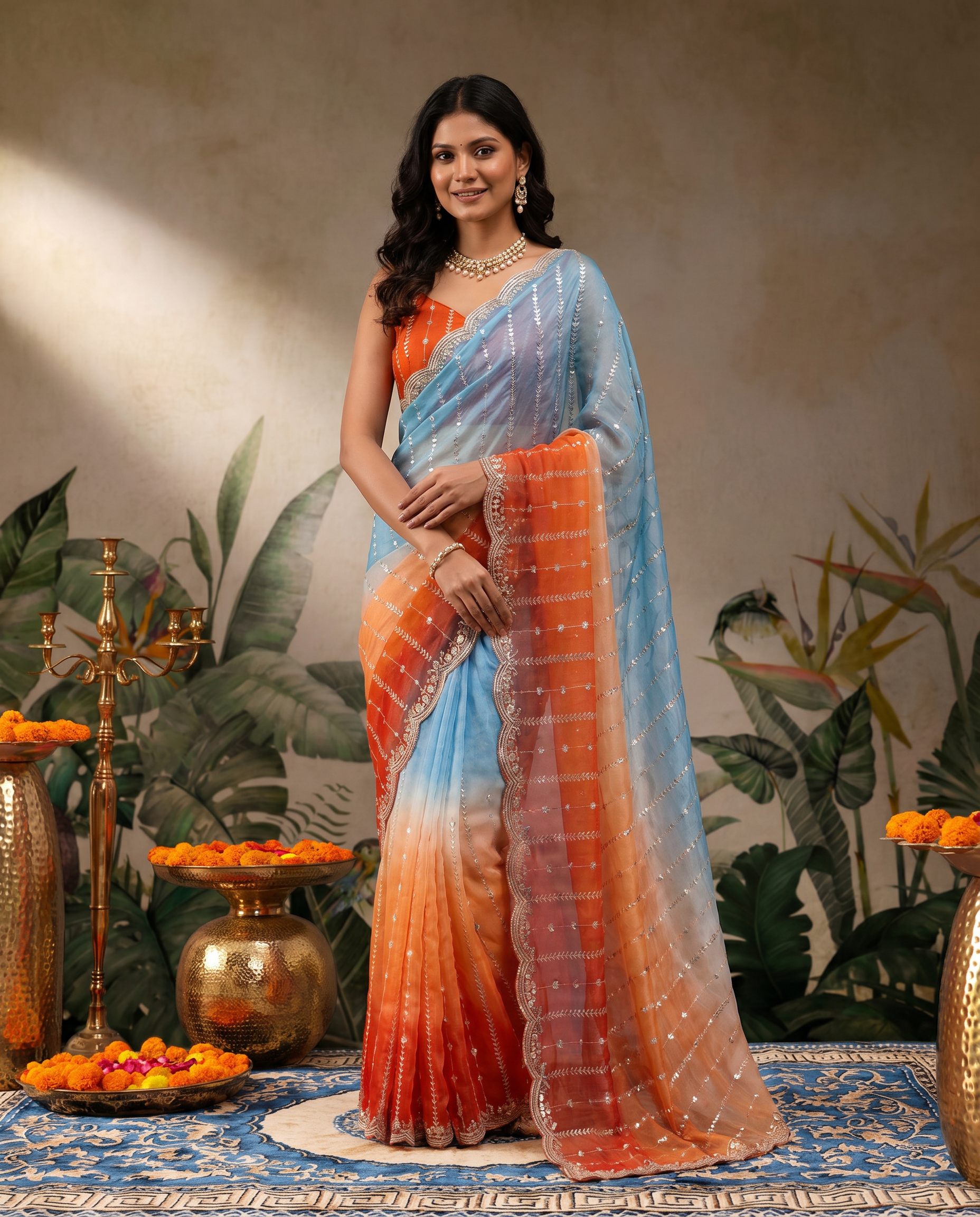 Embellished Embroidered Satin Heavy Work Saree. - output 2 - 02 hero