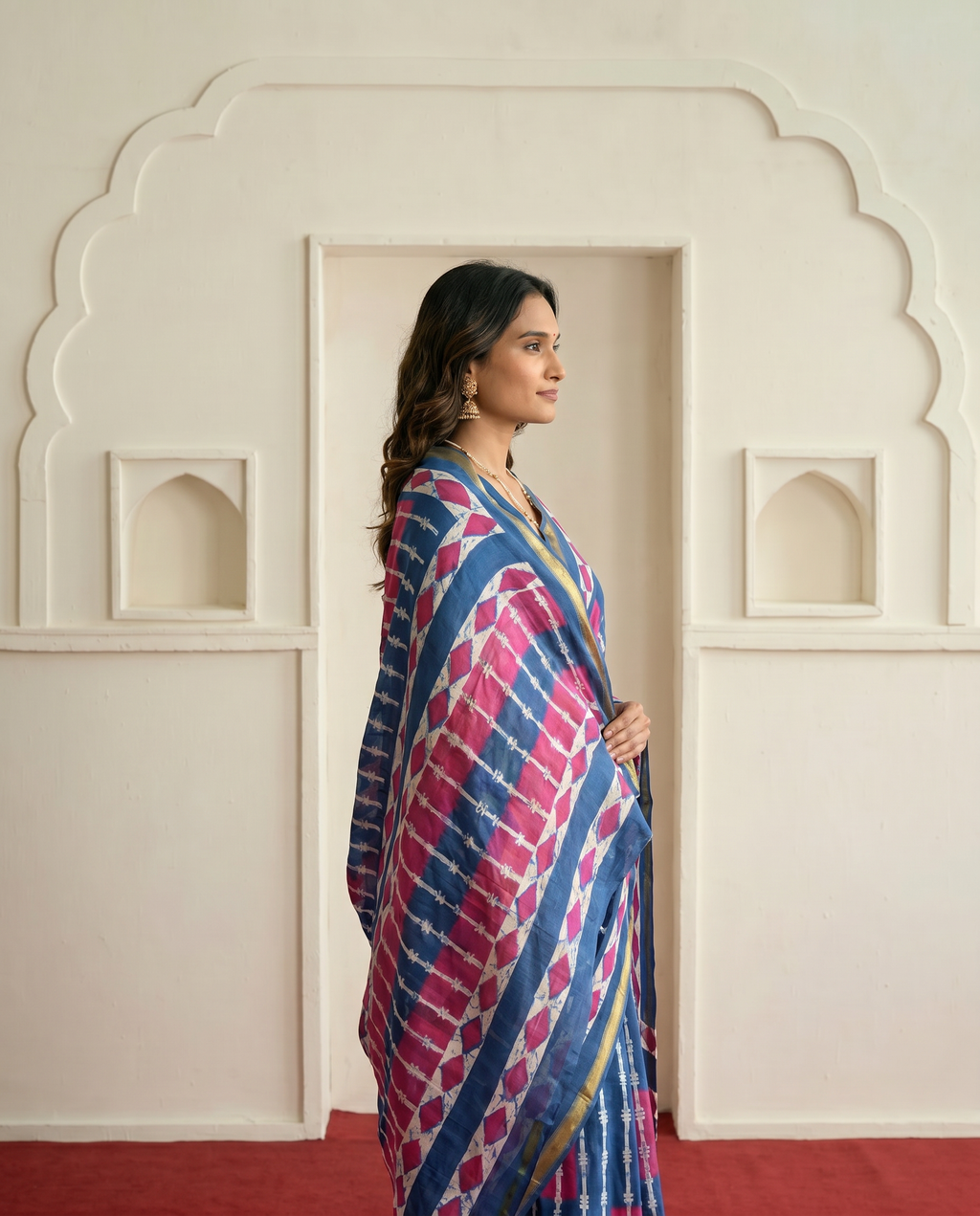 Fresh Green Printed Pure Cotton Saree with Yellow Accents & Elegant Border - output 1 - 03 side