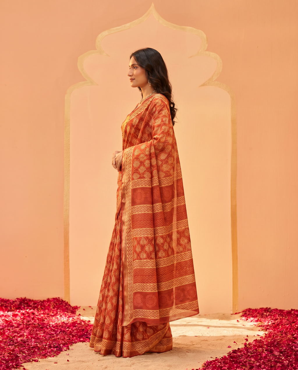 Graceful Olive Green Printed Pure Cotton Saree with Subtle Zari Border - output 1 - 03 side