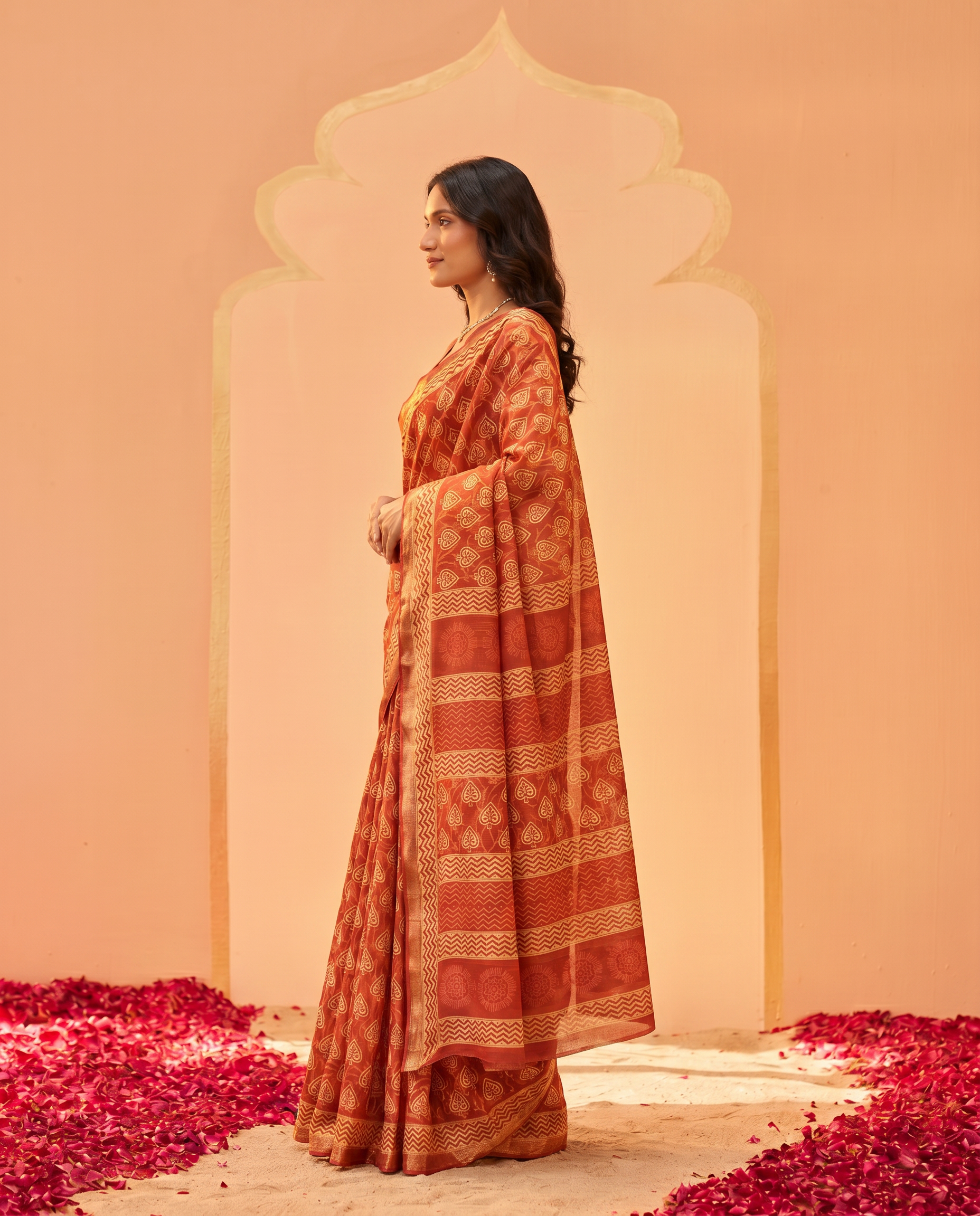 Graceful Olive Green Printed Pure Cotton Saree with Subtle Zari Border - output 1 - 03 side