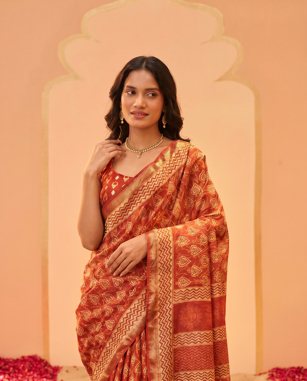 Graceful Olive Green Printed Pure Cotton Saree with Subtle Zari Border - output 1 - 04 upper closeup