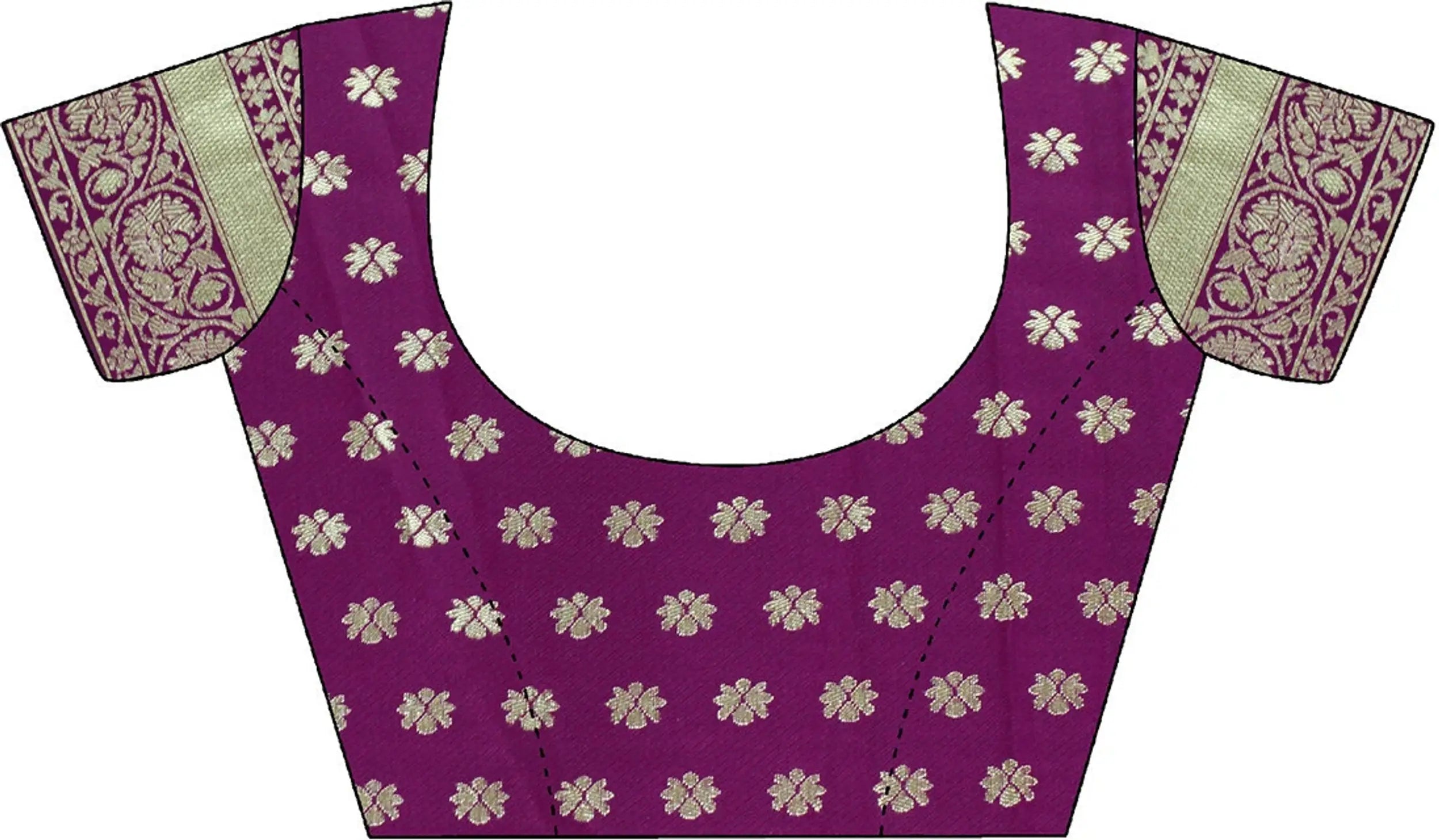 Kaira Dotted Zari Paithani Silk Saree - New Wine - upper closeup