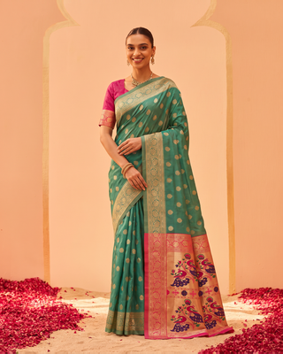 Kavya Temple Weave Paithani Silk Saree