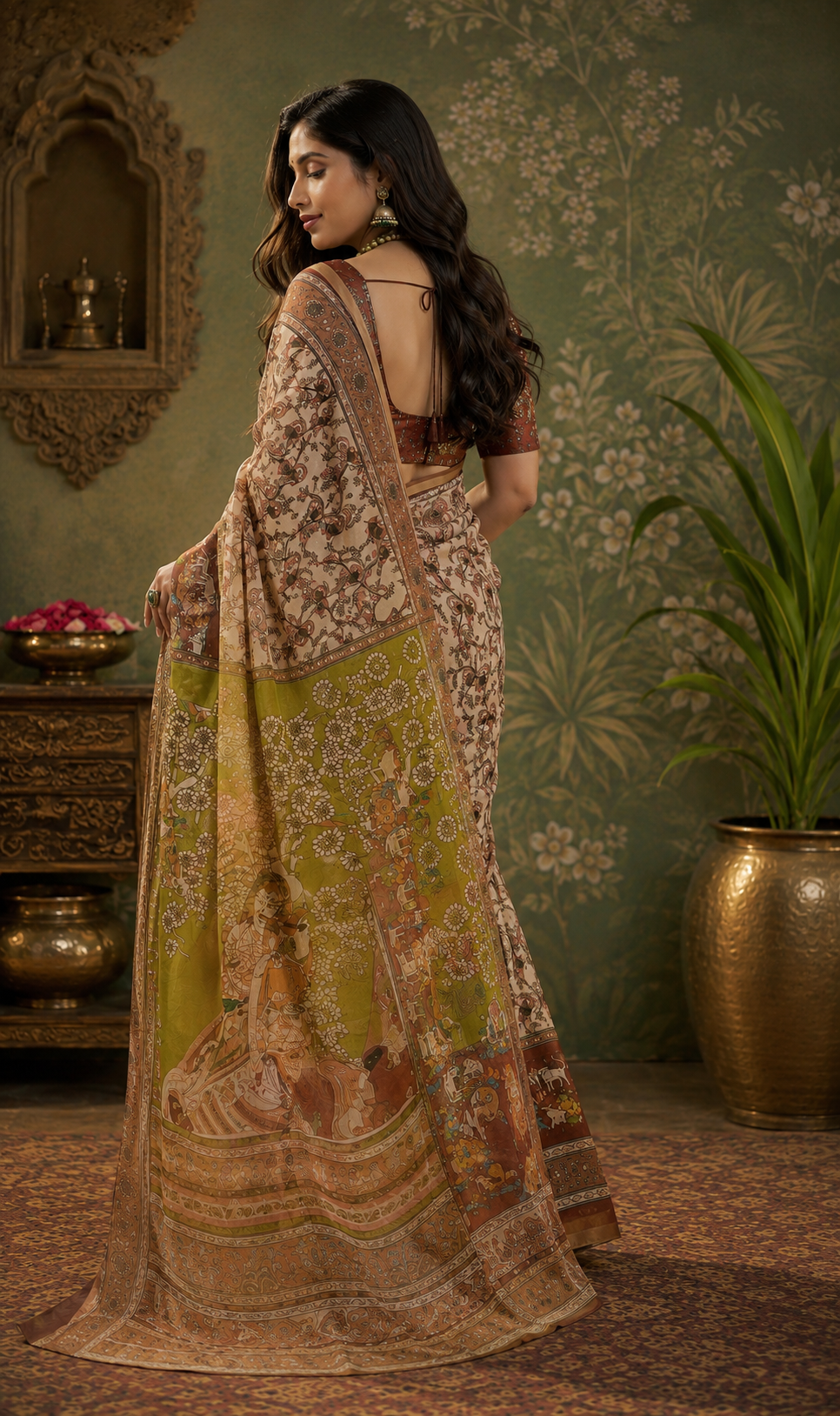Linen Digital Printed Party Wear Saree - SAR-6003 - image 4