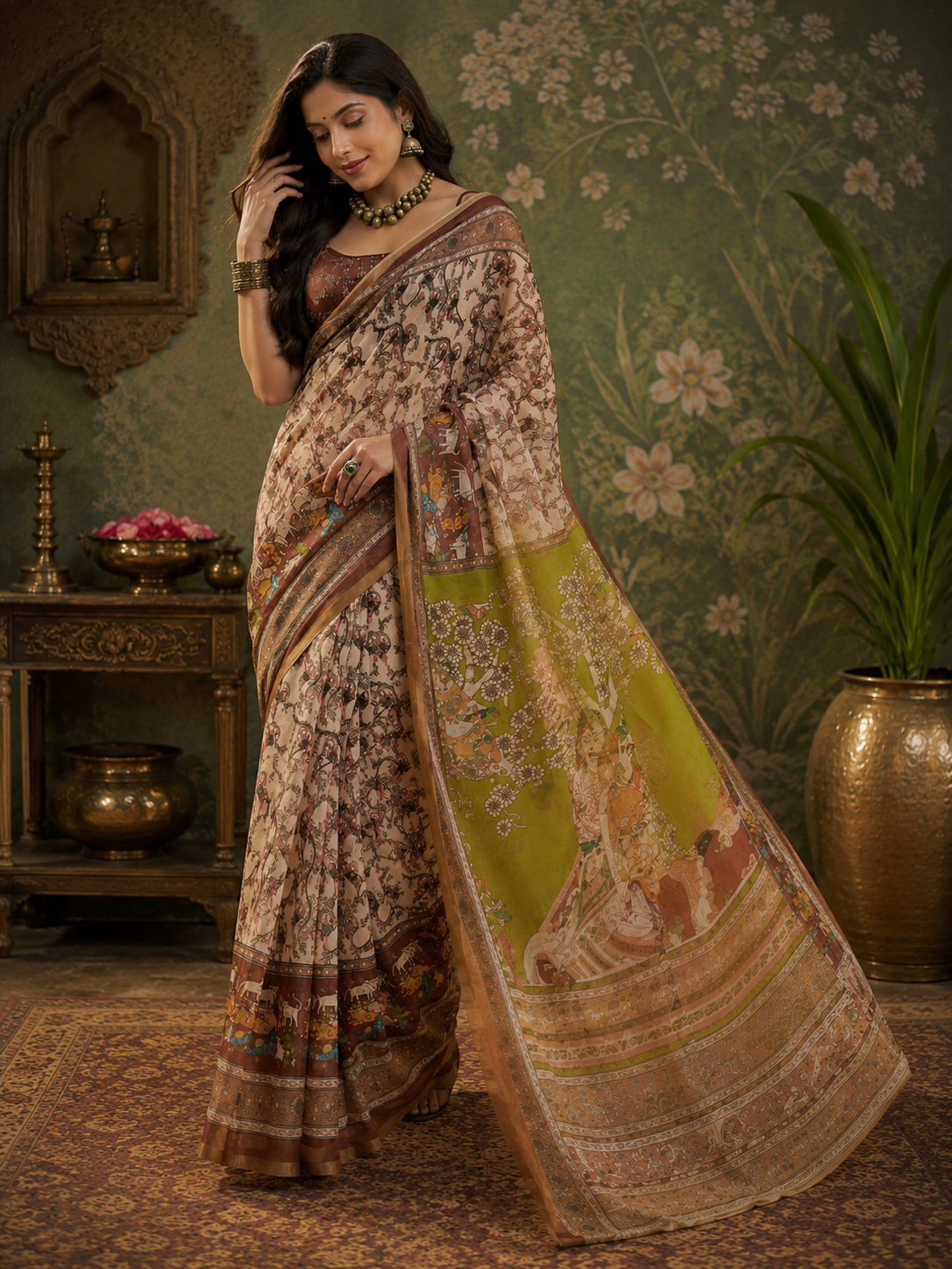 Linen Digital Printed Party Wear Saree - SAR-6003 - image 5
