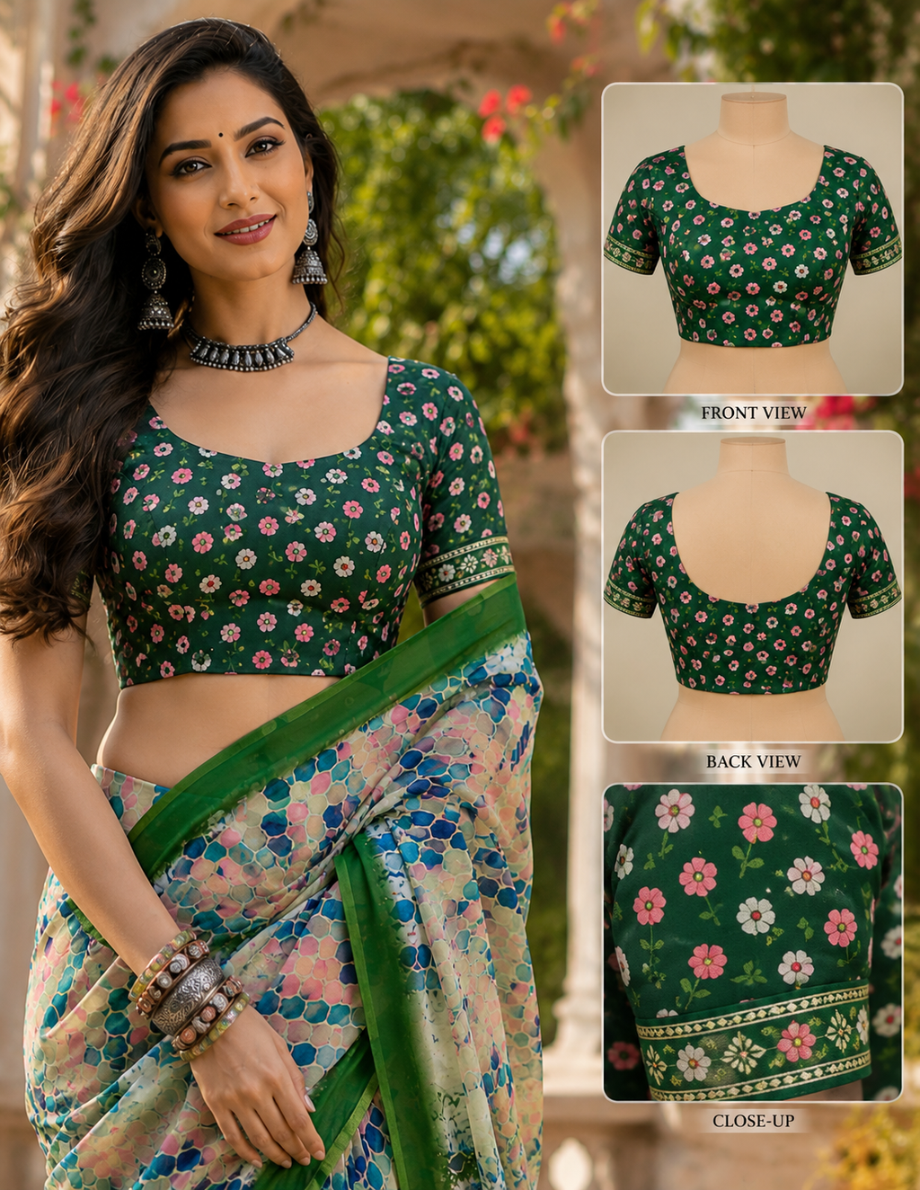 Linen Digital Printed Party Wear Saree - SAR-6005 - hero
