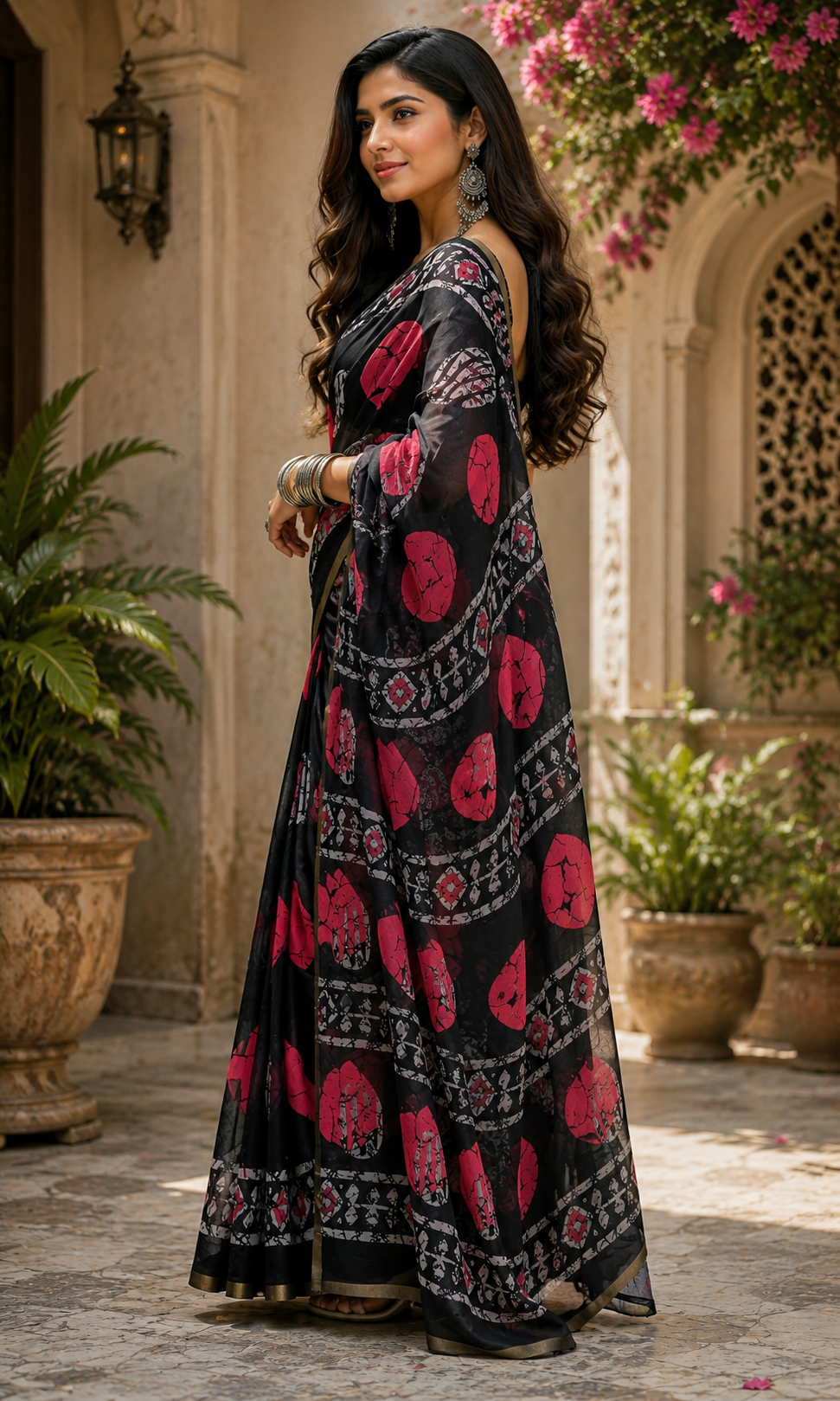 Linen Digital Printed Party Wear Saree - SAR-6006 - image 3
