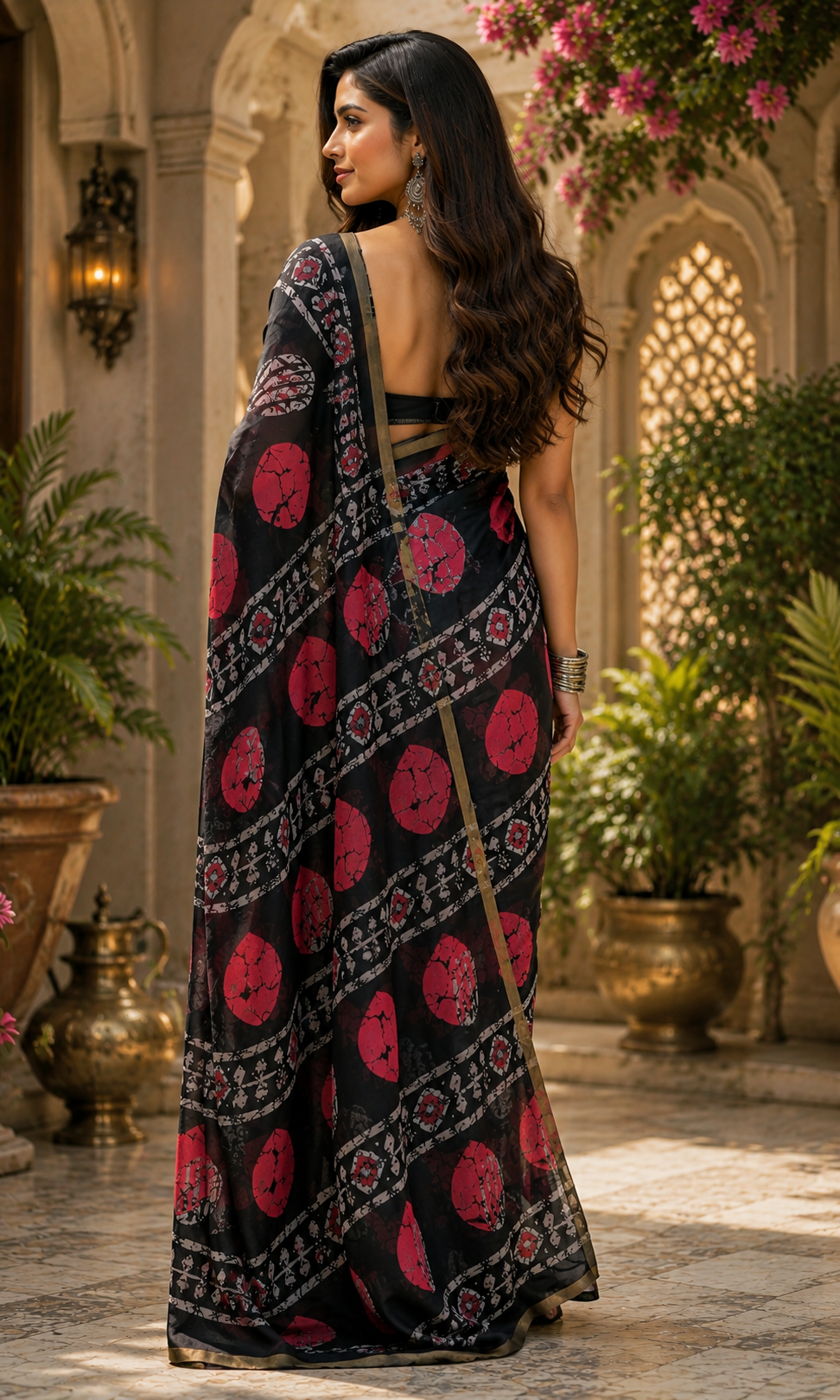 Linen Digital Printed Party Wear Saree - SAR-6006 - image 4