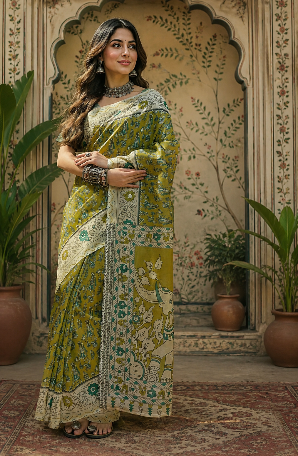 Linen Digital Printed Party Wear Saree - SAR-6007 - hero