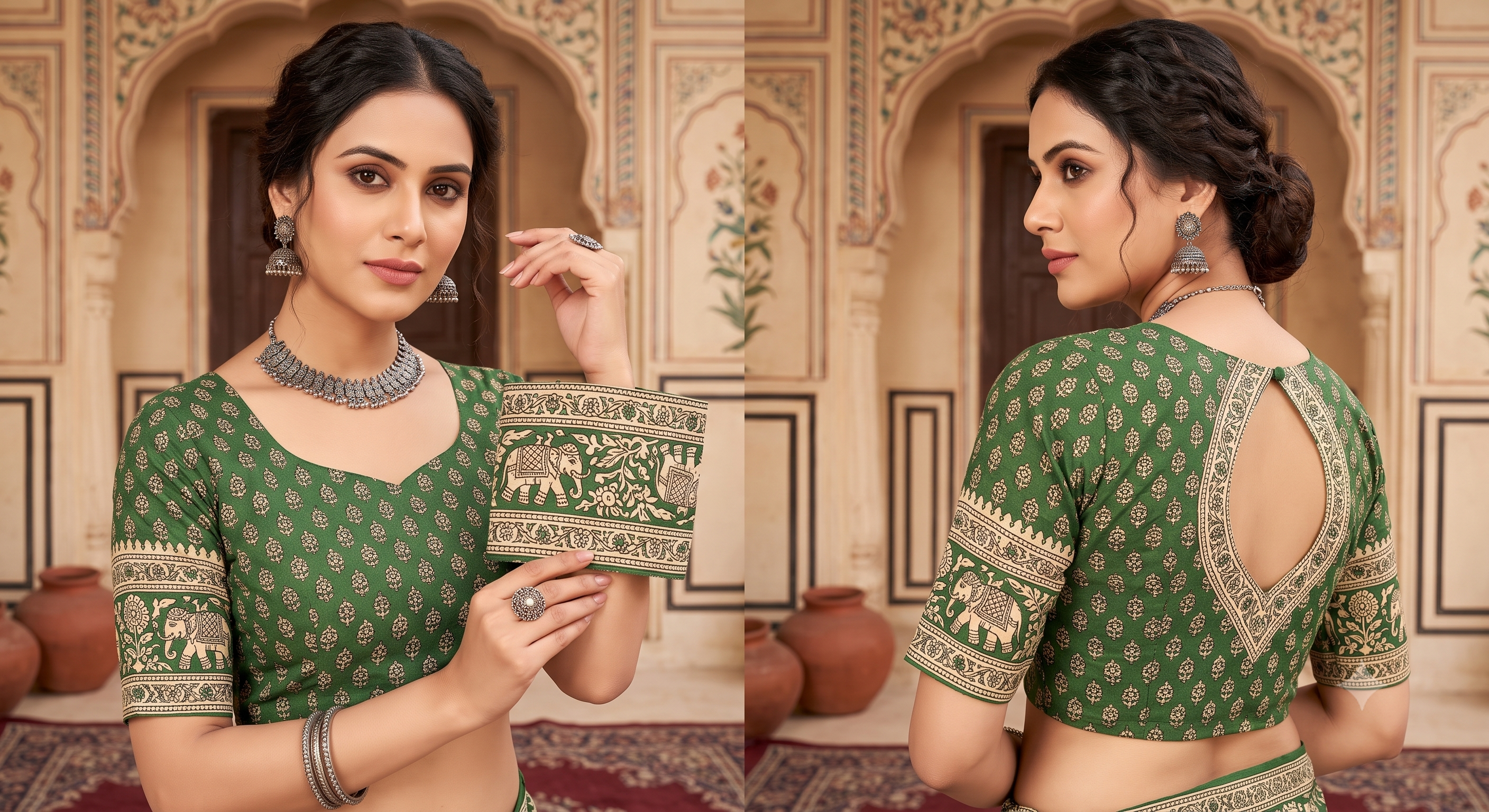 Linen Digital Printed Party Wear Saree - SAR-6007 - image 2