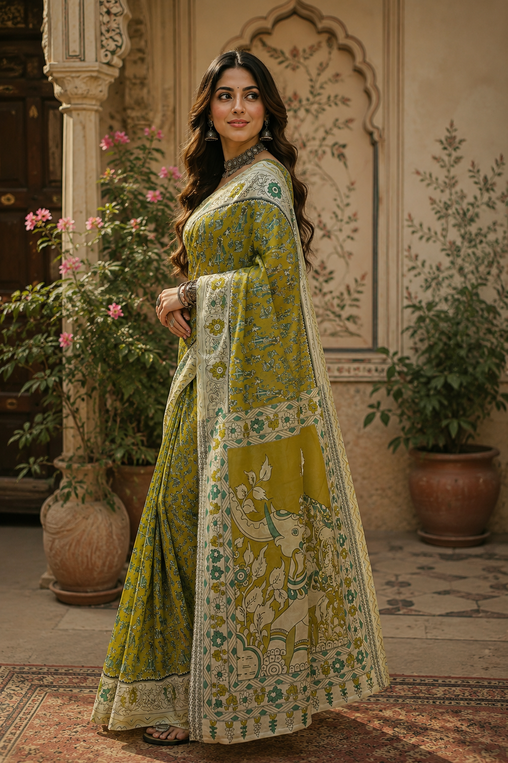Linen Digital Printed Party Wear Saree - SAR-6007 - image 3