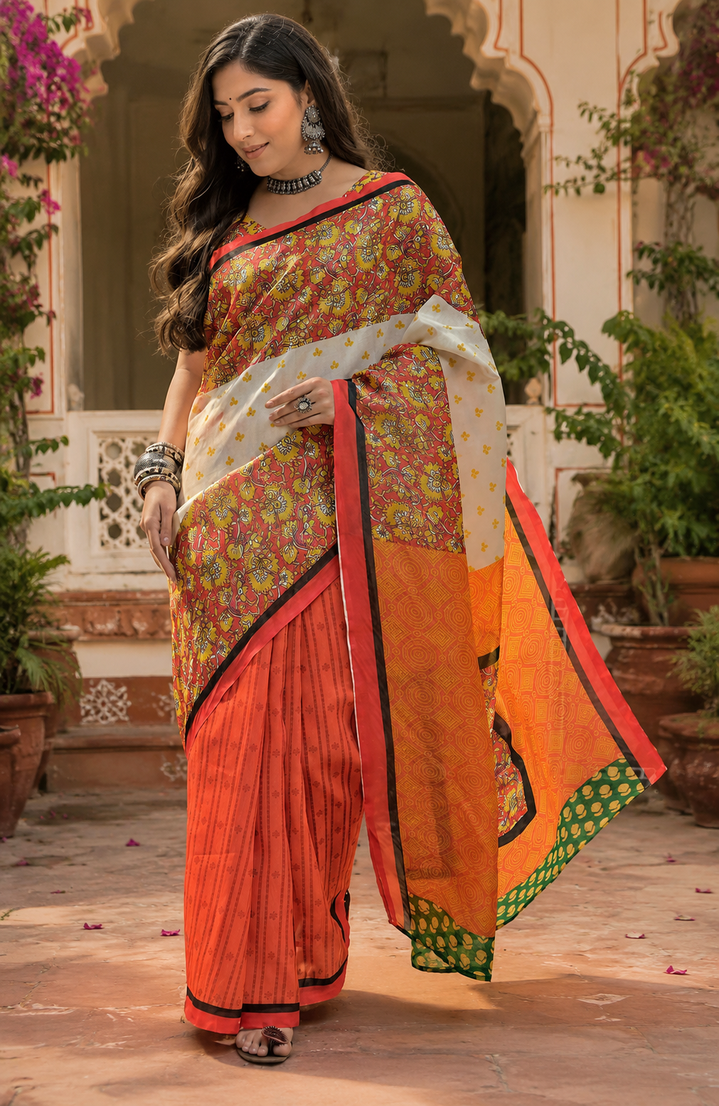 Linen Digital Printed Party Wear Saree - SAR-6011 - image 2