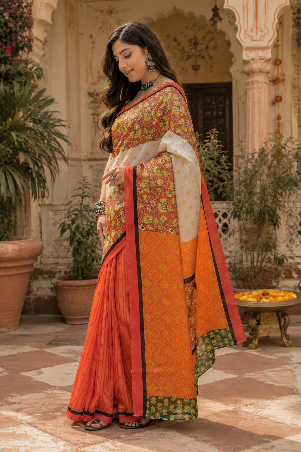 Linen Digital Printed Party Wear Saree - SAR-6011 - image 3