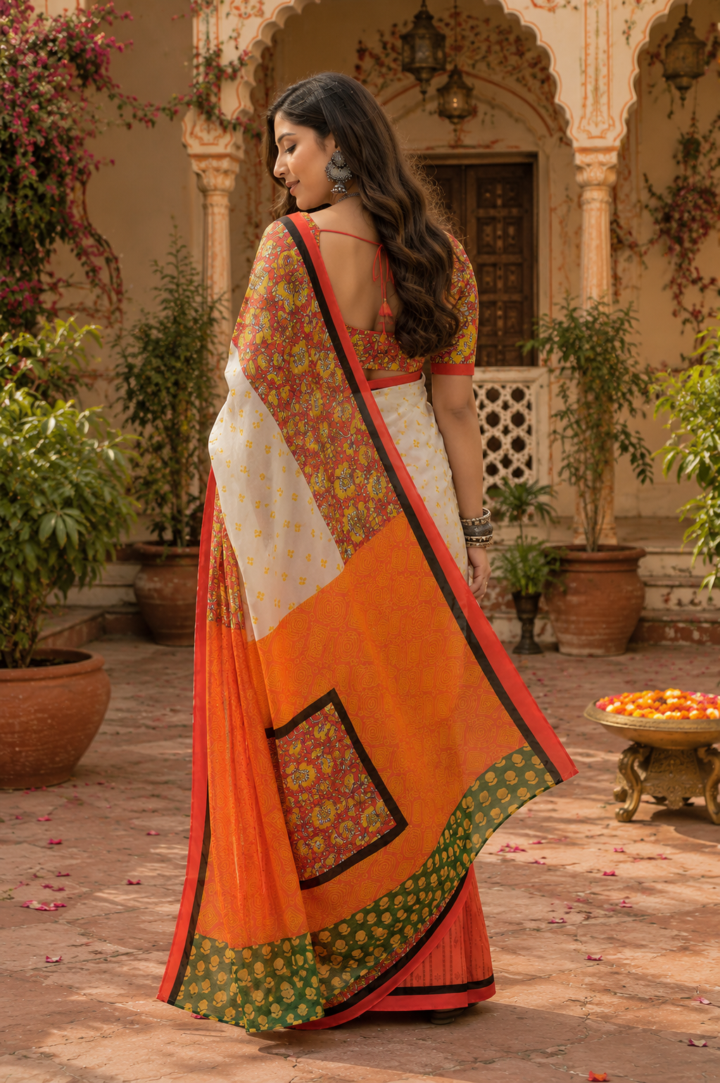 Linen Digital Printed Party Wear Saree - SAR-6011 - image 4