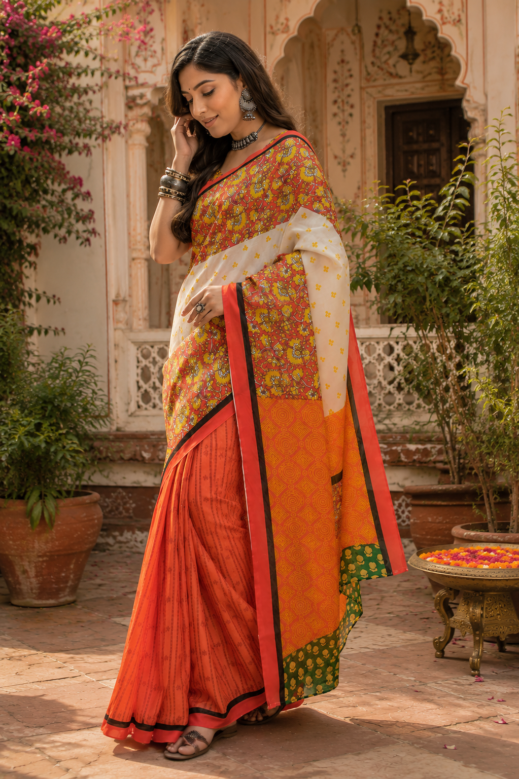 Linen Digital Printed Party Wear Saree - SAR-6011 - image 5