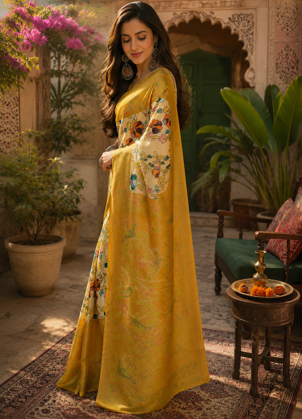 Linen Digital Printed Party Wear Saree - SAR-6012 - image 3