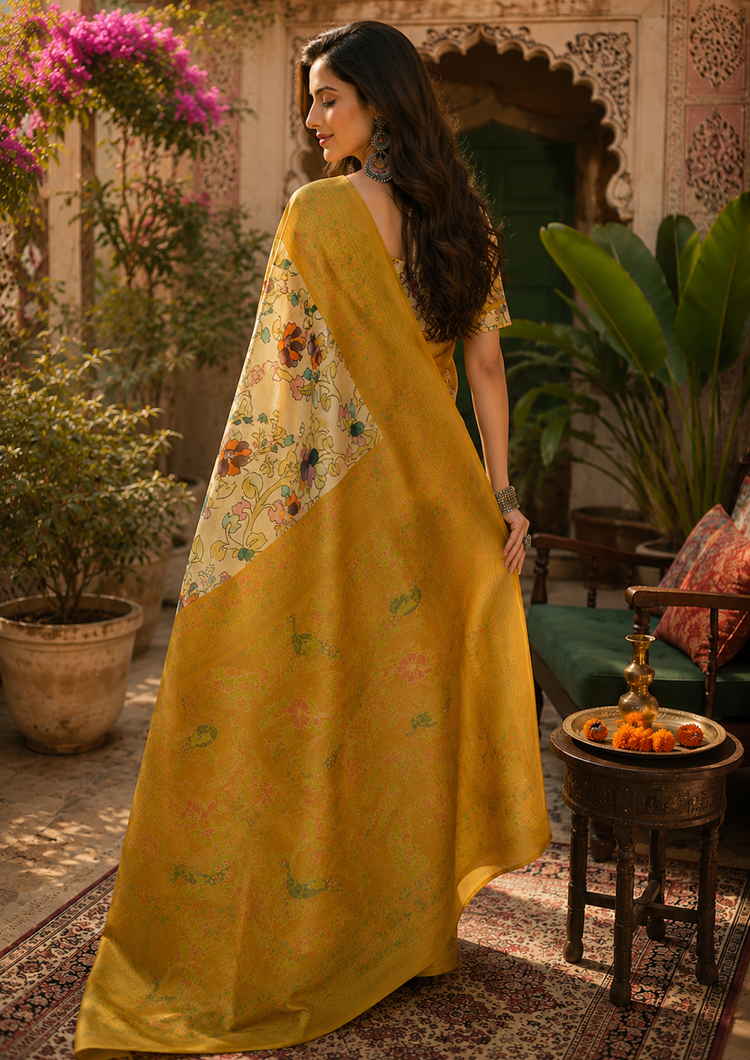Linen Digital Printed Party Wear Saree - SAR-6012 - image 4