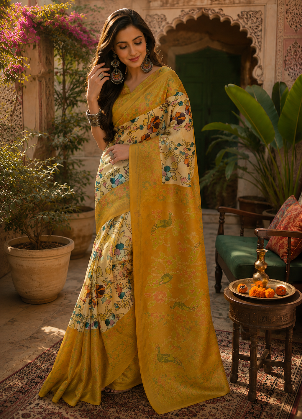Linen Digital Printed Party Wear Saree - SAR-6012 - image 5