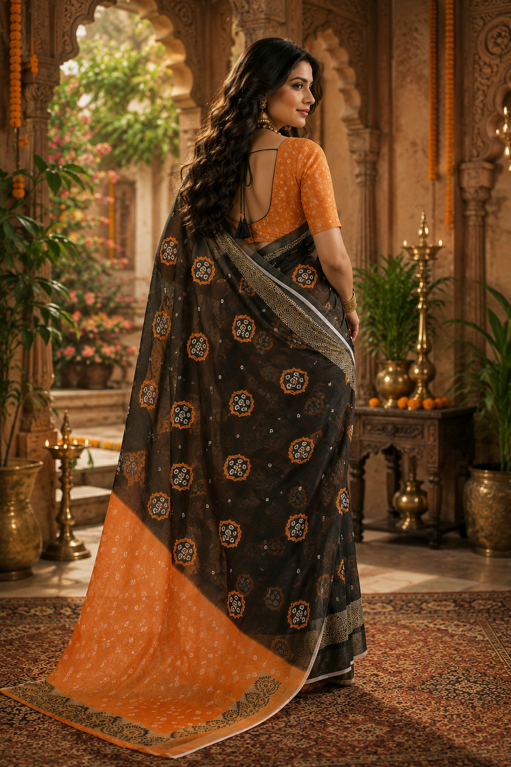 Linen Digital Printed Party Wear Saree - SAR-6014 - image 4